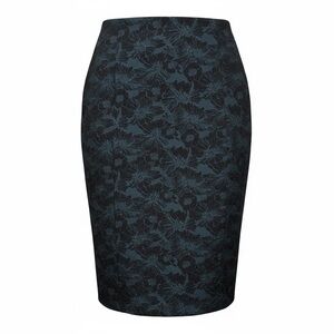 Lysse NWT Evita black floral pull on pencil skirt, small